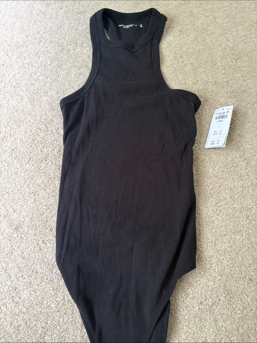 Abercrombie & Fitch Black Ribbed Racerback Kids One-Piece
